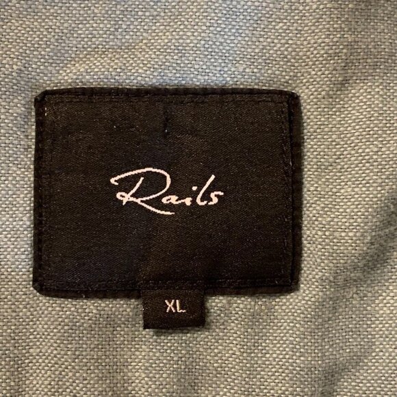 Rails Men's Fairfax Button Up Short Sleeve Teal Sea Green Cotton Shirt XL - Picture 6 of 13